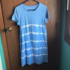 Blue tie dye tshirt dress